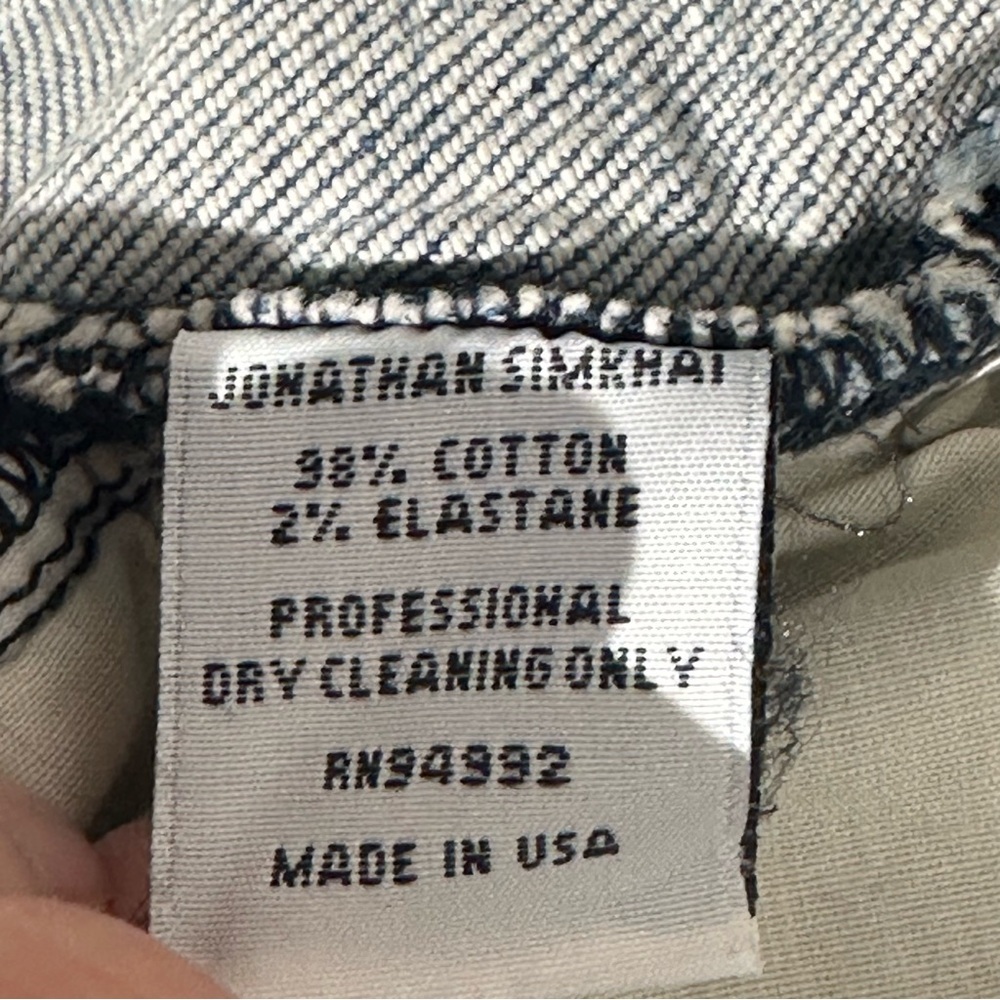 Jonathan Simkhai Designer Womans Distressed Jeans Blue Light Wash Size 25 - Picture 12 of 13